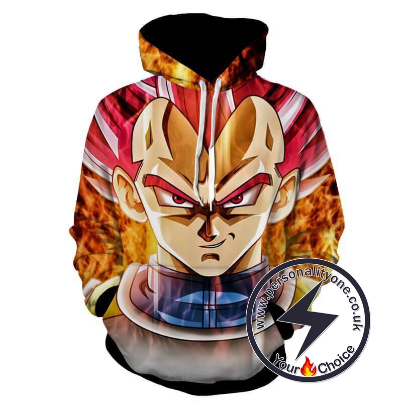 Dragon Ball Z - Vegeta Red God 3D - Hoodies